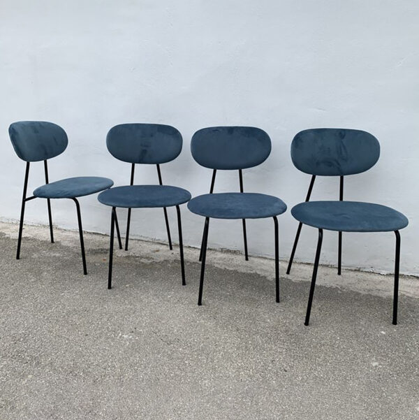 sedia stile retrò, velluto, L. V. design CSE007 - immagine 4