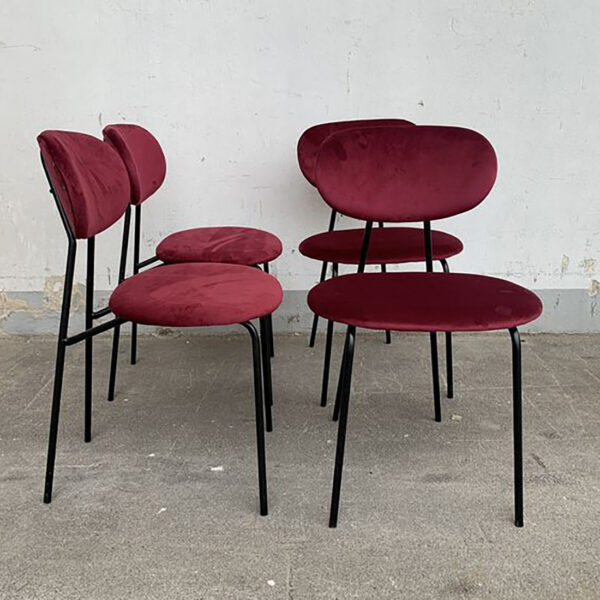 sedia stile retrò, velluto, L. V. design CSE007