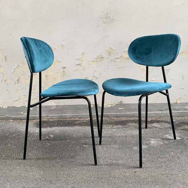 sedia stile retrò, velluto, L. V. design CSE007 - immagine 2