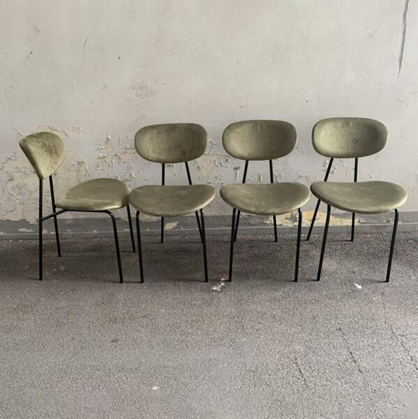sedia stile retrò, velluto, L. V. design CSE007 - immagine 3