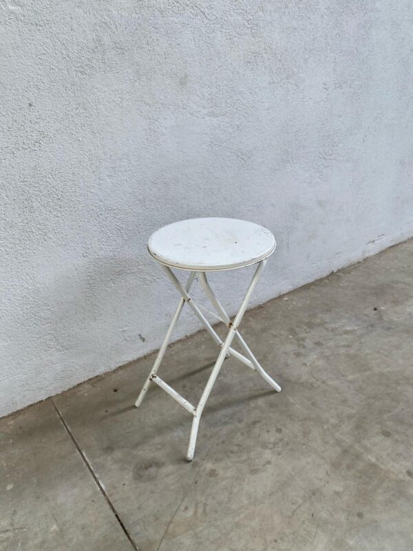Sgabello industrial pieghevole in metallo bianco SV007 - immagine 3