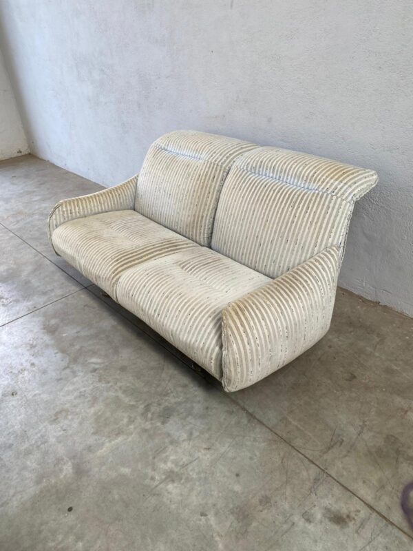 Divano vintage in velluto con struttura rivestita in pelle e testiere regolabili VD004 - immagine 4
