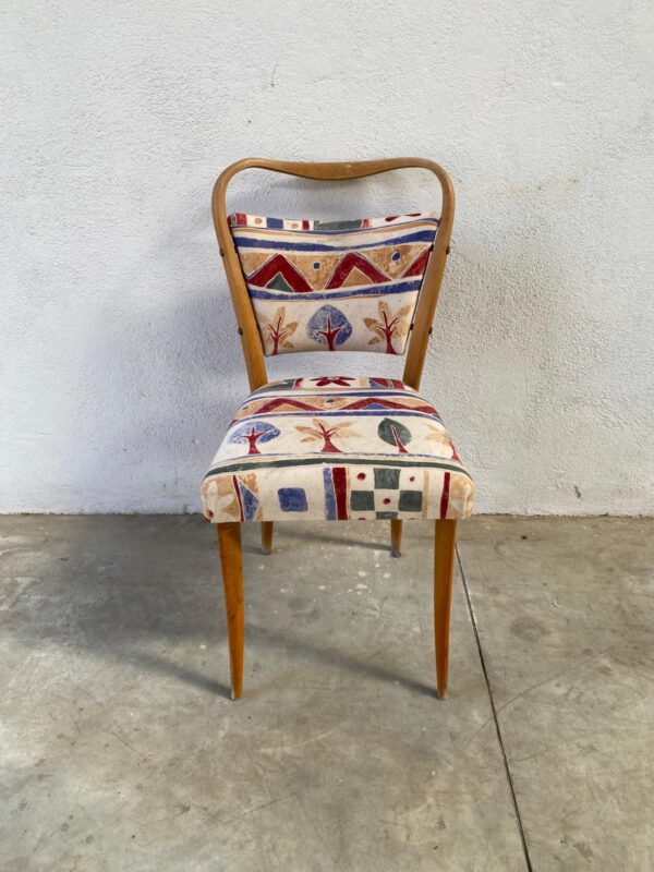 Sedia vintage anni '70 in noce con seduta imbottita VSE011 - immagine 4