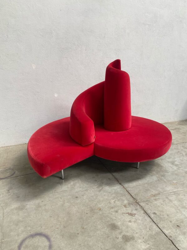Divano a chiocciola rosso VD003 - immagine 2