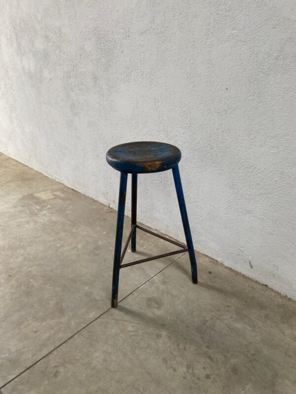 Sgabello industrial blu anni 60/70 SV011 - immagine 2
