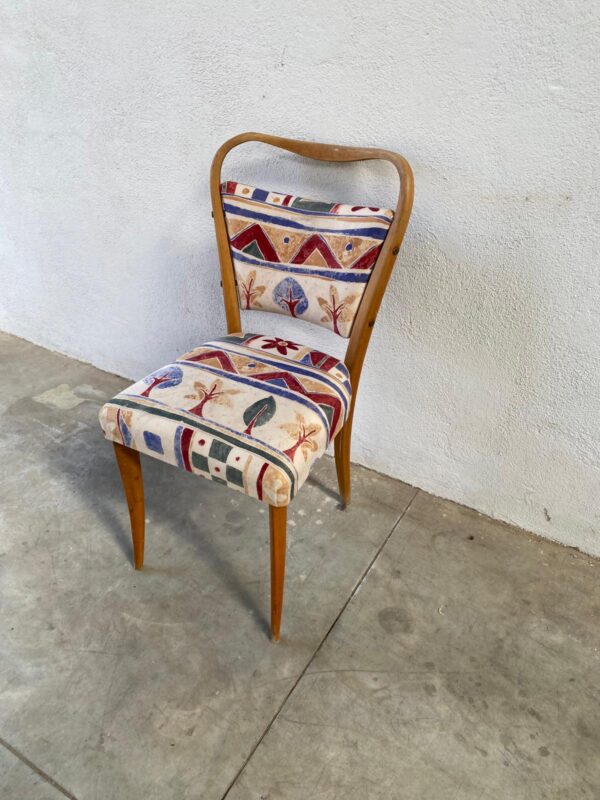Sedia vintage anni '70 in noce con seduta imbottita VSE011 - immagine 2