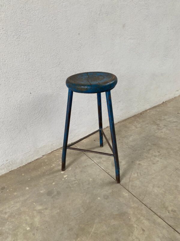 Sgabello industrial blu anni 60/70 SV011 - immagine 3