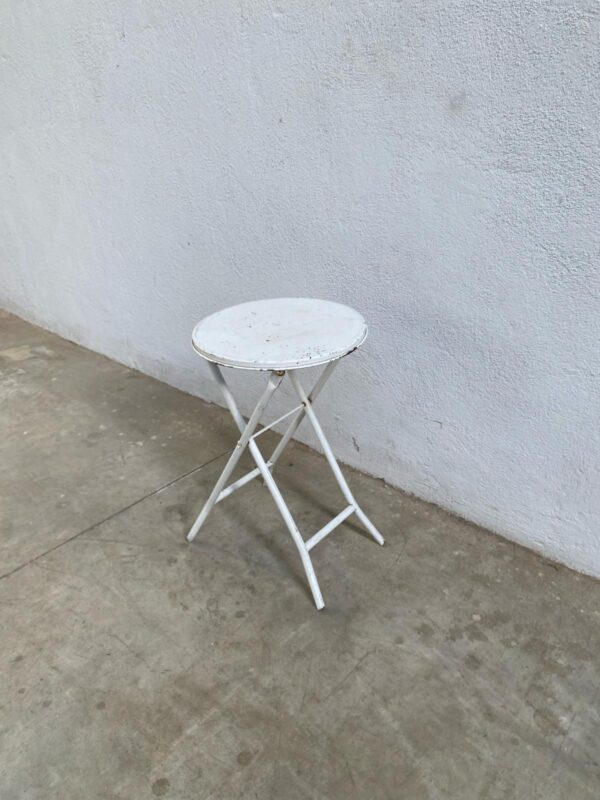 Sgabello industrial pieghevole in metallo bianco SV007 - immagine 2