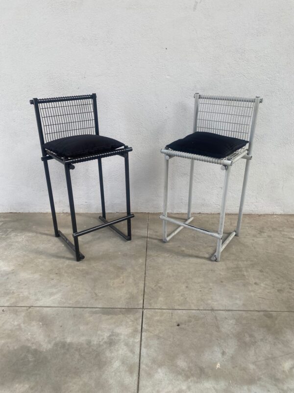 Sgabello alto nero in metallo SV009 - immagine 7