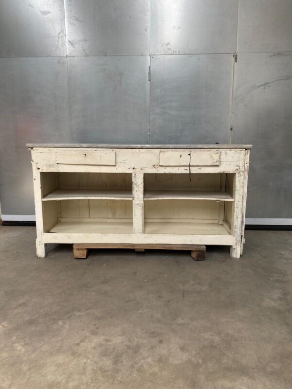 Bancone vintage da merceria con piano in marmo VM021 - immagine 4