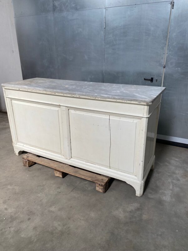 Bancone vintage da merceria con piano in marmo VM021 - immagine 6
