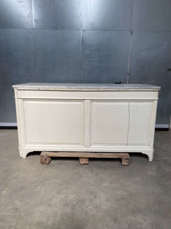 Bancone vintage da merceria con piano in marmo VM021
