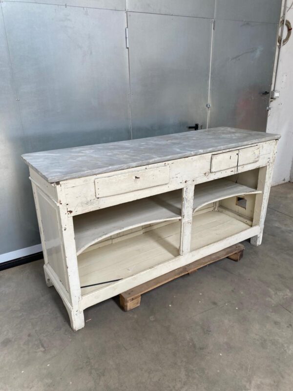 Bancone vintage da merceria con piano in marmo VM021 - immagine 2