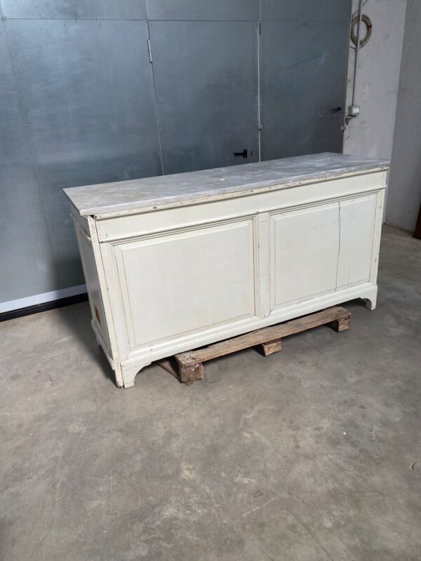 Bancone vintage da merceria con piano in marmo VM021 - immagine 5